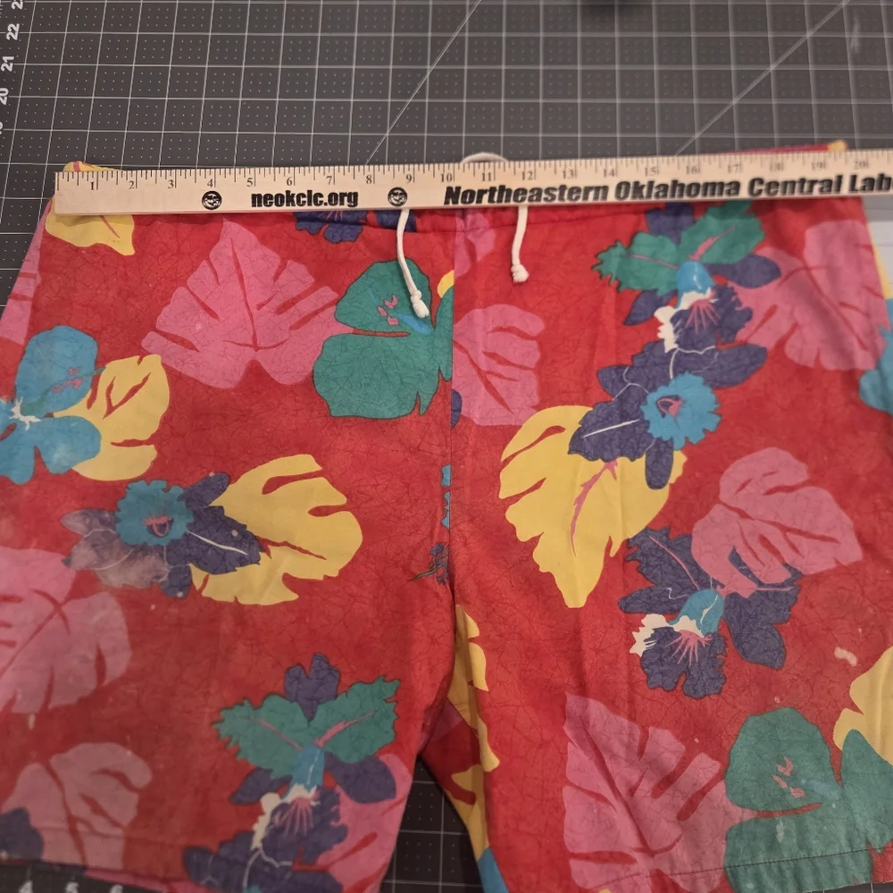 Original Jams Vintage 100% Cotton Swim Trunks 80's Tropical Floral